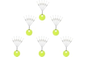 Mimilure Rubber Fishing Bobber Stopper,6 in 1 Float Sinker Stops,Black Orange & Colorful Oval Cylinder,L M S Float Stop Available