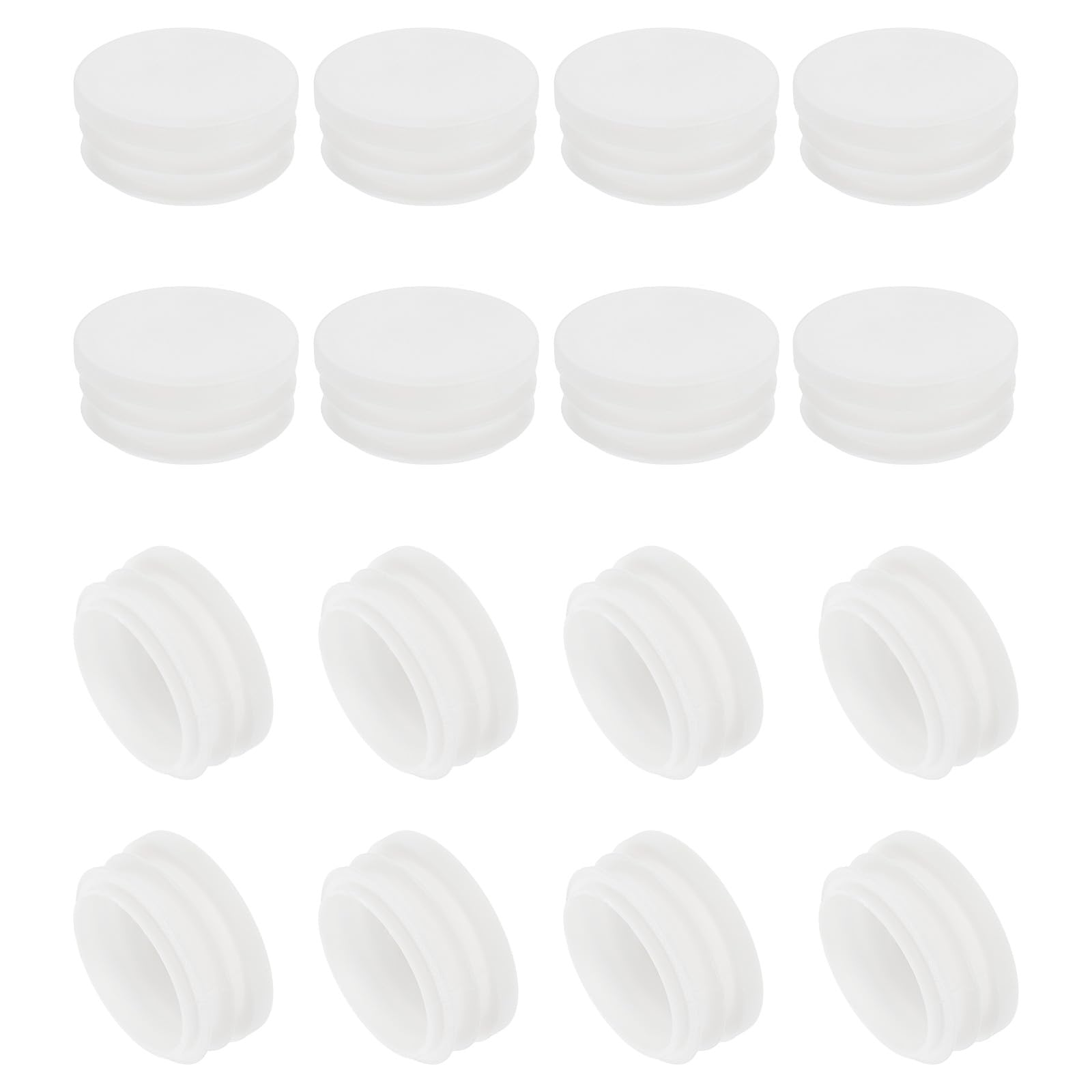 PATIKIL Round Plastic Plug, 16 Pcs 1.57 Inch/40mm Tubing Insert End Caps Plastic Plug Cap for Round Tubes Chair Legs Furniture Metal Tubing Hardware Plugs Fences, White