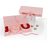 UNIKPACKAGING “I Love You” Flower Gift Letter Shaped Fillable Box, with Plastic Liners, Size 18″ x 7.7″ x 2.7″ inch, for Luxury Style Flower Arrangements (Pink)