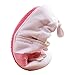 PAMBO Newborn Baby Girl Slip-On Walking Shoes Breathable Soft Soled(4-10M) White