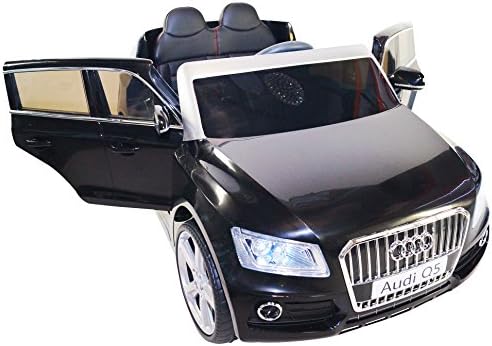 Audi Q5 Style Premium Ride On Electric Toy Car For Kids - Two Leather Seats - 12V Battery Powered - LED Lights - MP3 - RC Parental Remote Controller - Suitable For Boys &amp; Girls - Real Paint - Black
