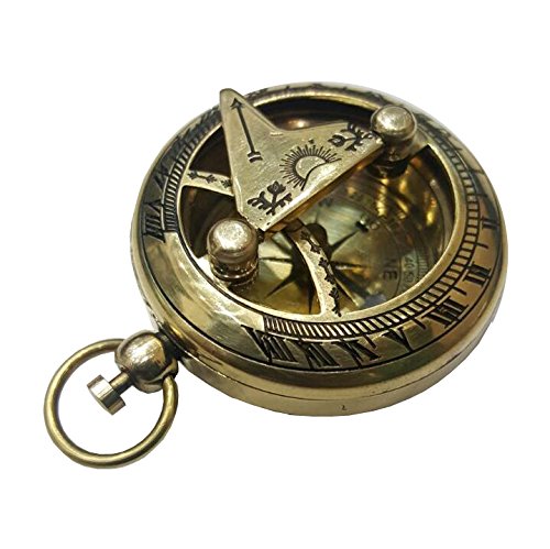 Brass Nautical Brass Pocket Sundial Compass from Brass Nautical