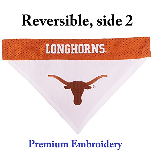 Pets First Collegiate Pet Accessories, Reversible Bandana, Texas Longhorns, Small/Medium