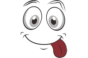 Ｂｅｓｇａ Funny Smiling Face Toilet Sticker Wall Art Decor Removable Cute Waterproof Toilet Seat Lid Sticker for Restroom WC Deco