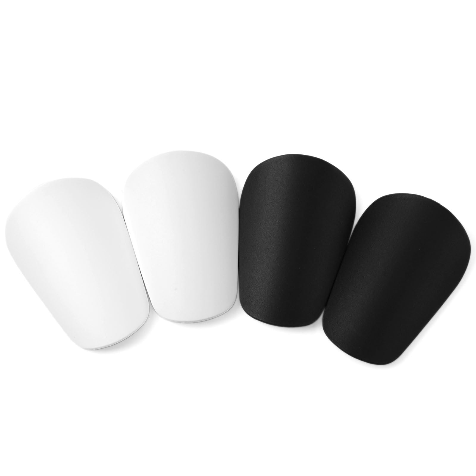 4pcs Extra Mini Soccer Shin Guards, 3.15x1.97in Comfortable Small Football Shin Pads for Youth & Adult Protective Equipment for Boys Girls Kids Women Men (Black, White)