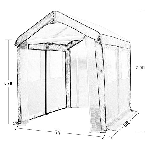 Abba Patio Large Walk in Fully Enclosed Lawn Garden Greenhouse with