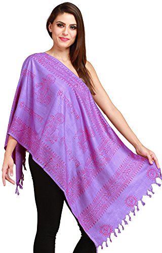 Exotic India Dahlia-Purple Hare Rama Hare Krishna Prayer Scarf
