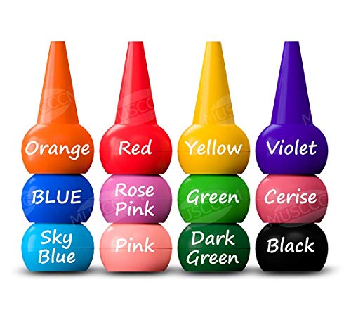 MiMoo 12 Colors Paint Crayons Painting Pencil Sticks Washable for Toddlers, Kids, Children, Boys and Girls, Safety and Non-Toxic Stackable Crayons