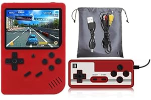 FUNTELL Handheld Game Console, 500 Classic FC Retro Game with 3.0" LCD Screen, Portable Video Games, 1200mAh Rechargeable Battery, Support to Connect TV & 2 Players