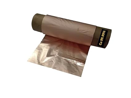 Kupferfolie | Kupferblech | Kupferpapier | Kristallzelle | 0,008 x 280mm auf Rolle | nicht selbstklebend | High Quality