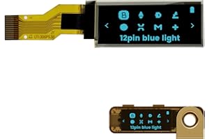 elecsung 1PCS OLED LCD Display Module, 0.91" 4 Wire SPI Serial OLED Screen Driver,128x32 3.3V ~ 4.2V for Ledger Nano S (12Pin Blue Light, 1pcs)