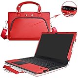 ASUS P2540UA Case,2 in 1 Accurately Designed Protective PU Leather Cover + Portable Carrying Bag For 15.6" ASUS P-Series P2540UA P2540UA-AB51 P2540UA-XS71 P2540UA-XS51 Laptop,Red