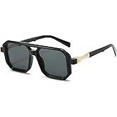 willochra Vintage Double Bridge Squar Flat Pilot Sunglasses Women Men Classic Retro 70s Stylish Frame UV400 Sunglasses F27