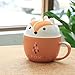 Teagas Cute Funny Fox Ceramic Coffee Mug Cup for Coffee Lovers Animal Lovers Gift