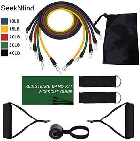 Putuio Resistance Band Set Detachable Strength Resistance Trainer Foam Handle Rubber Ring Elastic Rope Exercise Trainer Applies to Fitness Motion