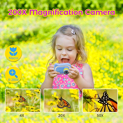 VEROYI Kinder Kamera, 15MP Digitale Video Kameras mit 200X Lupenmikroskop Video Player Recorder Kinder-Camcorder für 4… – Bild 4