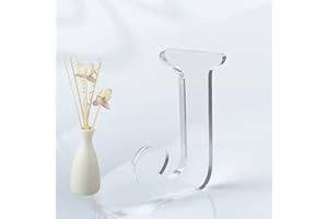 WOODOUNAI 4 Inch Designable Acrylic Letters Unfinished Acrylic Letter for Wall Decor Decorative Standing Letters Slices Sign Board Decoration for Craft Home Party Projects (J)