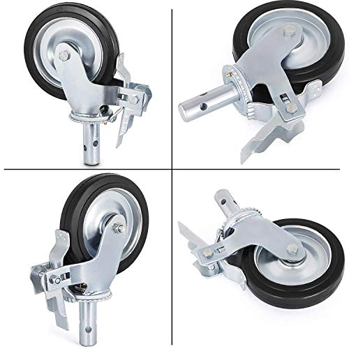 image for BestEquip 4 Pack 8x2Inch Scaffolding Casters with Foot Brake Scaffoldi