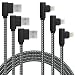 3 Pack 10FT/3M [The Most Durable Cable] 90 Degree Charging Cable Extra Long Nylon Braided Certified Cable Compatible with iPhone Xs Max/XS/XR/X, 8 7 6 6S 6 Plus, iPad, iPod (Black Gray, 10FT) primary
