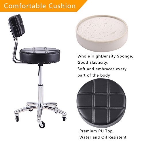 image for Rfiver Small Swivel Massage Chair Spa Stool with Back Height Adjustabl