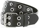 Solid Rich Fashion Color Double Grommet Genuine Leather Casual Jean Belt 35mm