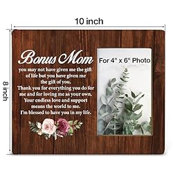 NGAEAK Rustic Bonus Mom Wood Picture Frame - Step