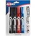 AVERY Marks-A-Lot Permanent Markers, Regular Desk-Style Size, Chisel Tip, Water and Wear Resistant, 4 Assorted Markers (07905)