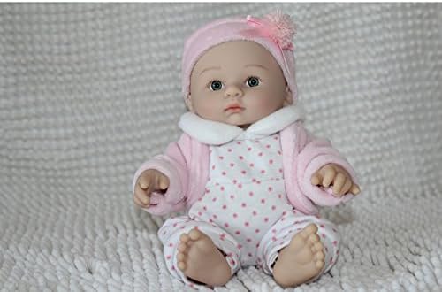 perfduct Mini 8 Inches Reborn Baby Doll Girl Full Silicone Vinyl Newborn Babies Girl Lifelike Dolls For Children Kids Birthday Gift