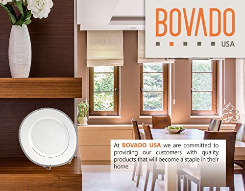 Pack of 4 Nickel Plate Stands Decorative Counter Top Displays for Kitchenware - 3 x 3 Inches - By Bovado USA
