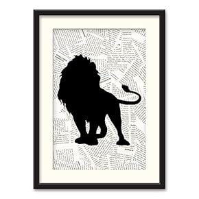 Black Paper Framed Canvas Wall Art for Living Room, Bedroom Animals or Plants Pop Up Vintage Newspaper Backgroud Canvas Prints for Home Decoration Ready to Hanging - 23x31 inches
