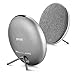 Jonter Fashion Bookshelf Bluetooth Speaker, Desktop Round Speaker with Fabric&Metal Surface, 10W Subwoofer, Built-in Mic Handsfree Phone Calling, TF Card Slot & AUX Cable(Gray)