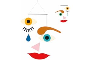 DJECO Make-A-Face Mobile - Fun & Easy Magnetic, Wooden Mobile for Home or Gifts - Creative Activity for Family & Friends, Bedroom or Nursery Decor for Kids