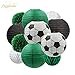 NICROLANDEE Soccer Party Decorations Package Goal Party Banner Hanging Paper Lantern Tissue Flowers Pom Poms Honeycomb Ball for World Cup Soccer Sports Themed Birthday Party Decor Kit