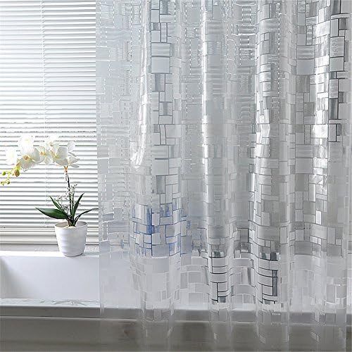 Luxiu Home Simple Waterproof Mildew Resistant PEVA Semi-transparent Shower Curtain 59 x 78 inch approx