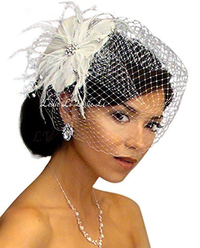 Leslie li women s rhinestone pearl feather & bridal…
