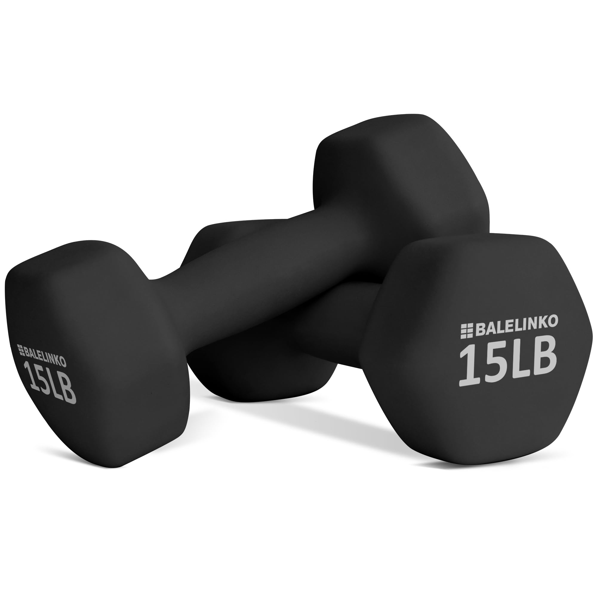 Balelinko Home Gym Equipment Workouts Strength Training Weight Loss Pilates Weights Yoga Sets Weights for Women, Men, Seniors and Youth, 15LB Black, Pair Image