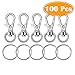 Paxcoo 100 Pcs Metal Swivel Lanyard Snap Hook with Key Rings (Small Size) primary