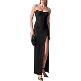 SHESEEWORLD Women's Strapless High Slit Corset Maxi Dress Elegant Backless Cocktail Formal Gown and Evening Dresses Long