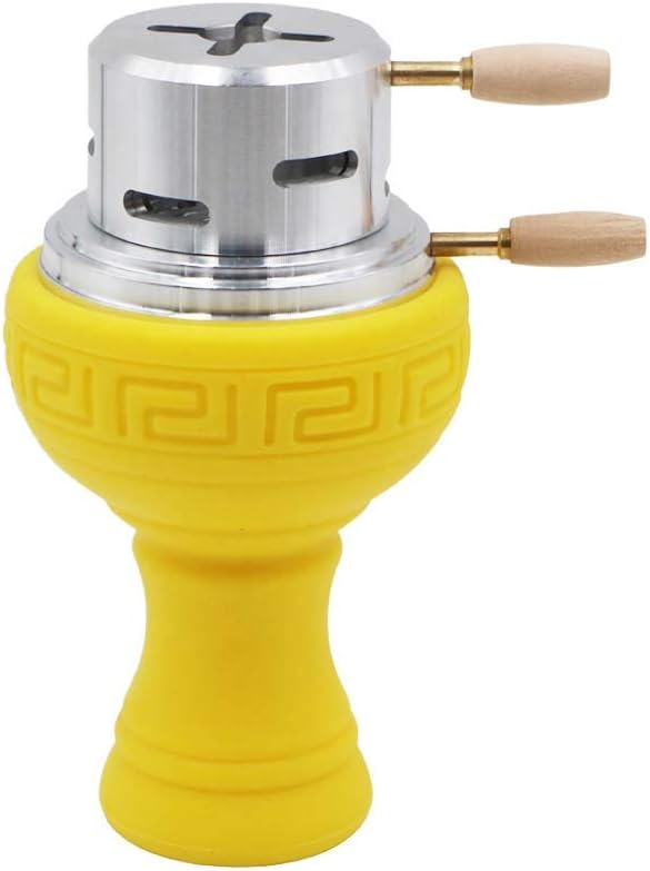 Silicone Hookah Tobacco Bowl Charcoal Holder Burner Porous Head Funnel Accessories (Yellow)