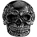 Men's Vintage Gothic Skull Bone Biker Stainless Steel Ring Band Black Size 9
