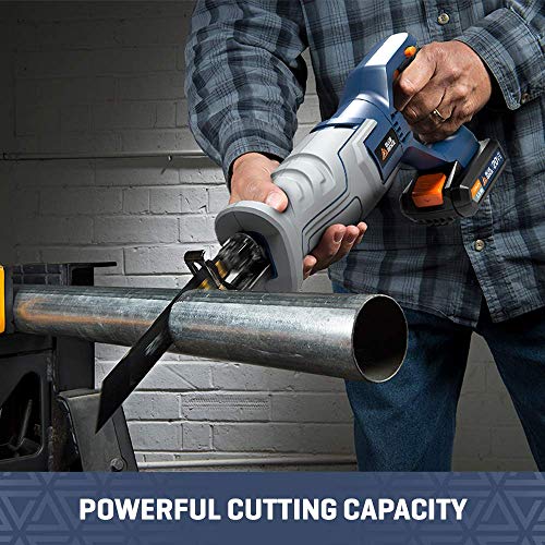 Blue Ridge BR2801U 20V MAX Cordless Reciprocating Saw with Lithium-Ion Battery and Charger,Variable speed
