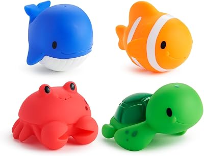 Munchkin Ocean Bath Toy Pack of 4 Squirts Floats Sea Animals