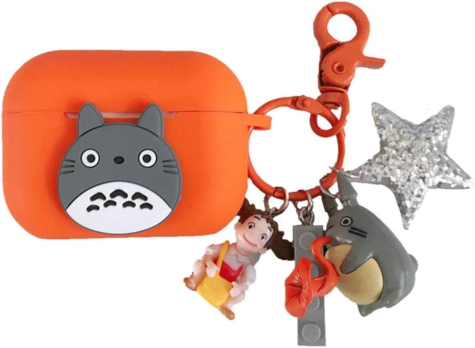 lunanana Anime Totoro Earbud Case, Shockproof Wireless Headphone Charging Case Cover, Compatible with Apple AirPods 3 & Pro(H02)
