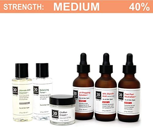 40% Glycolic Peel System for Pregnancy Skin/Acne/Melasma - FREE $45 Cleanser + Toner + Cream INCLUDED