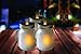 3 Piece Mini Mason Jar Tealight Set Warm Flameless Flickering LED Tea Lights Battery Operated - Frosted Glass Jars With Light Up Star Lids For Centerpieces, Wedding Decoration Christmas Stuffers