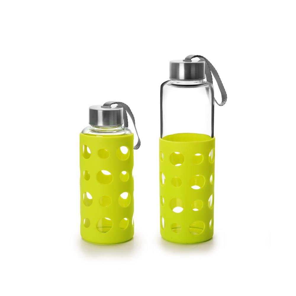IBILI Sky Glass Bottle, Green, 550 ml, Borosilicate, Reusable, Shock-protector