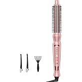 Thermal Brush, Heated Round Brush & Curling Iron with Ceramic Ionic Technology, Hair Tools for Volumizing & Styling, Travel-Friendly Hot Comb with Adjustable Temperature(Gold 1 inch)