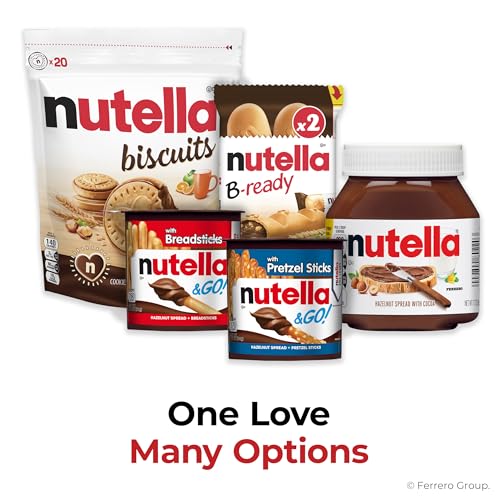 Nutella & GO! Chocolate Hazelnut Spread with Cocoa + Breadsticks, 12 Snack Packs, 1.8 oz Each