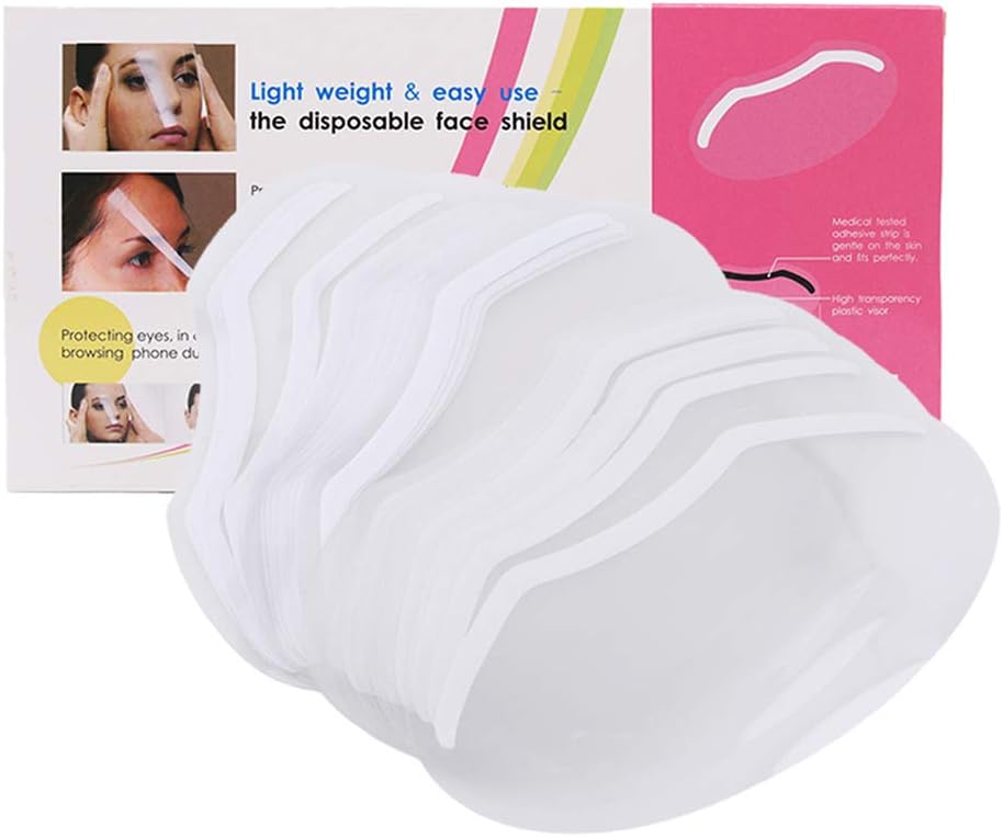 Lwbtosee Shower Face Eye Protector Shield Transparent 100pcs Size 7 9 3 5 Amazon Co Uk Beauty