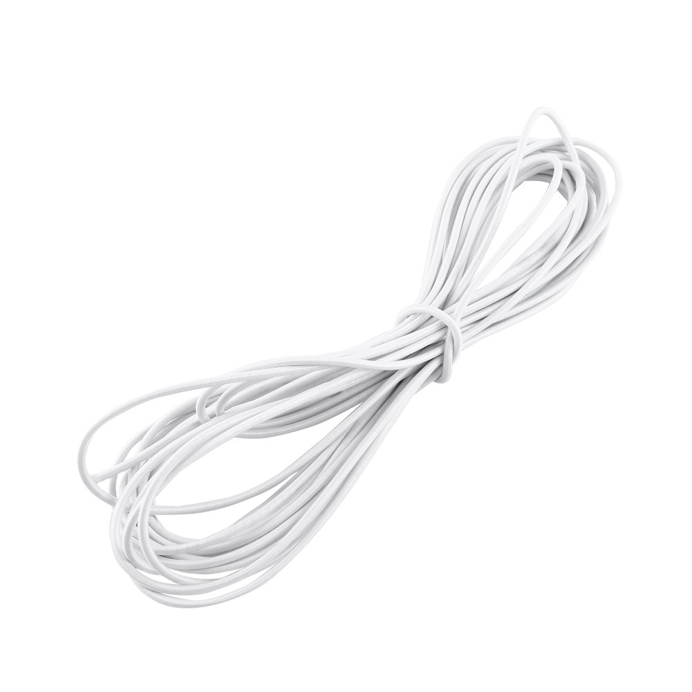 ANGGREK 10m Strong Elastic Bungee Rope Shock Cord Tie Down DIY Craft Jewelry Making Stretch String Rope(White)
